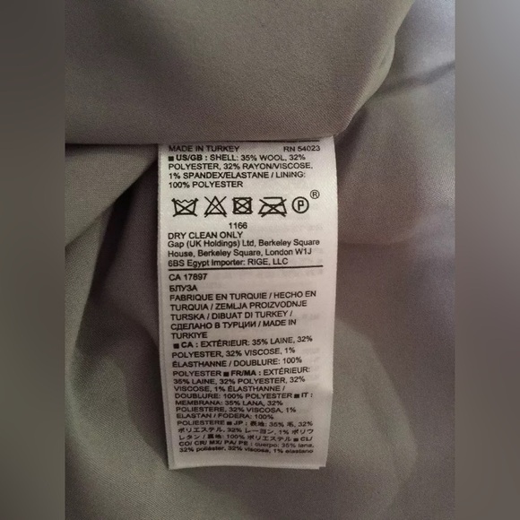 Banana Republic heathered grey wool peplum blouse- Size 14 - Picture 7 of 7